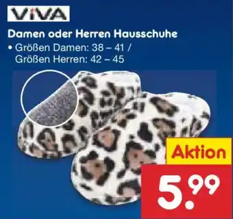 Netto Marken-Discount VIVA Damen oder Herren Hausschuhe Angebot