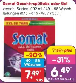 Netto Marken-Discount Somat Geschirrspültabs oder Gel Angebot