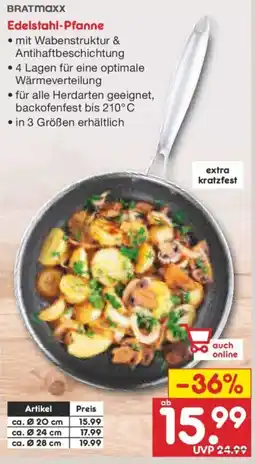 Netto Marken-Discount BRATmaxx Edelstahl Pfanne Angebot