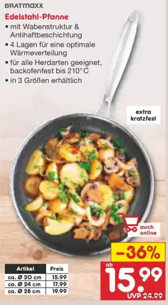 Netto Marken-Discount BRATmaxx Edelstahl Pfanne Angebot