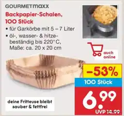 Netto Marken-Discount GOURMETmaxx Backpapier Schalen, 100 Stück Angebot