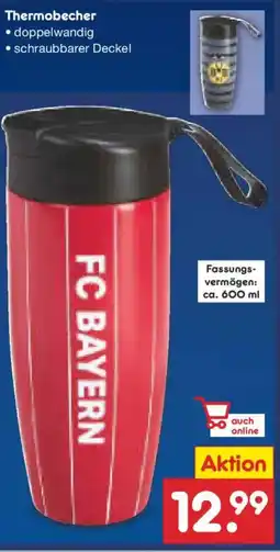Netto Marken-Discount FC BAYERN Thermobecher Angebot
