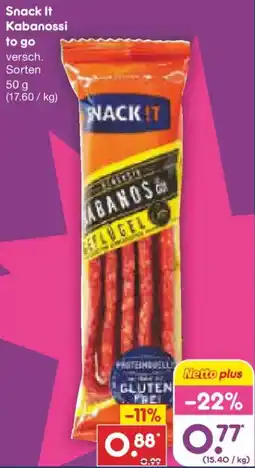 Netto Marken-Discount Snack It Kabanossi to go Angebot