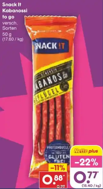 Netto Marken-Discount Snack It Kabanossi to go Angebot