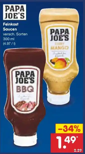 Netto Marken-Discount PAPA JOE'S Feinkost Saucen Angebot