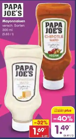 Netto Marken-Discount PAPA JOE'S Mayonnaisen Angebot