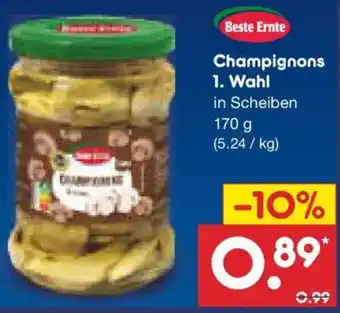 Netto Marken-Discount Beste Ernte Champignons 1 Wahl Wahl Angebot