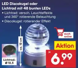 Netto Marken-Discount LED Discokugel oder Lichtrad mit 48 bunten LEDs Angebot