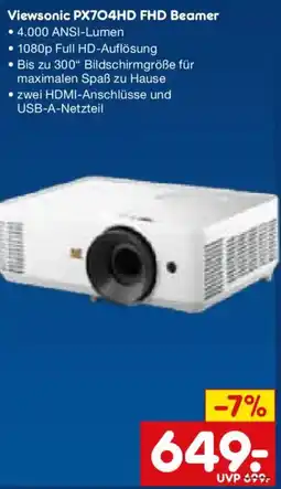 Netto Marken-Discount Viewsonic PX704HD FHD Beamer Angebot