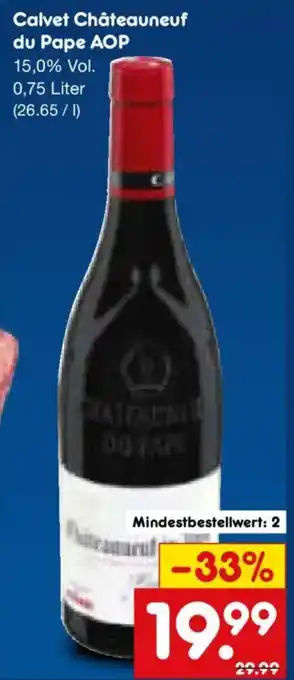 Netto Marken-Discount Calvet Châteauneuf du Pape AOP Angebot