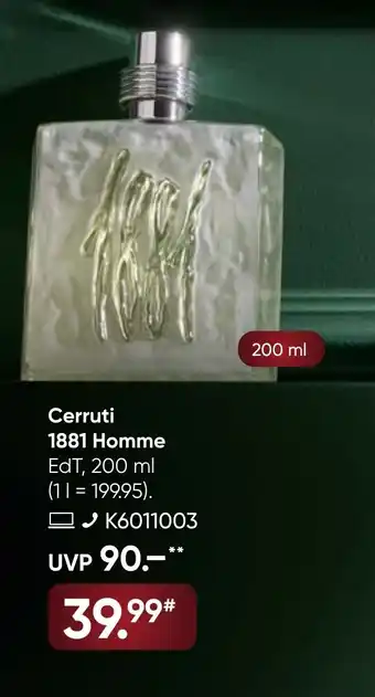 Galeria Cerruti 1881 Homme Angebot