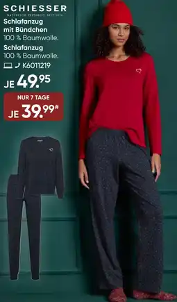 Galeria SCHIESSER Schlafanzug mit Bündchen Angebot
