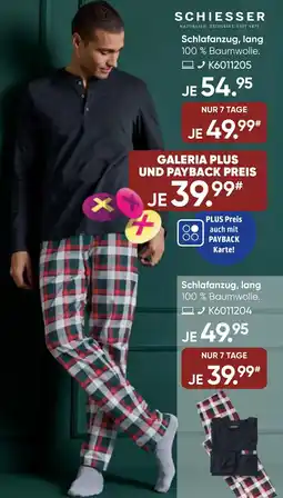 Galeria SCHIESSER Schlafanzug, lang Angebot