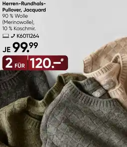 Galeria Herren-Rundhals Pullover, Jacquard Angebot