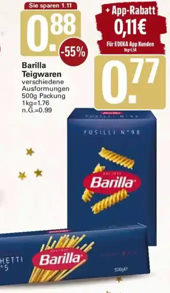 WEZ Barilla Teigwaren Angebot