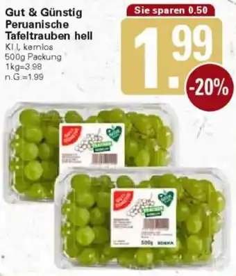 WEZ Gut & Günstig Peruanische Tafeltrauben hell Angebot