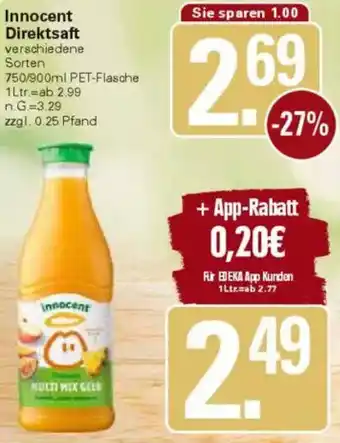 WEZ Innocent Direktsaft Angebot