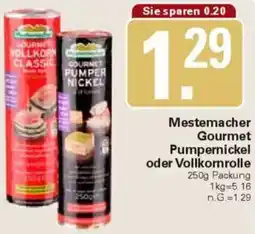 WEZ Mestemacher Gourmet Pumpernickel oder Vollkornrolle Angebot