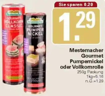 WEZ Mestemacher Gourmet Pumpernickel oder Vollkornrolle Angebot