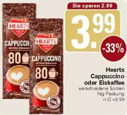 WEZ Hearts Cappuccino oder Eiskaffee Angebot