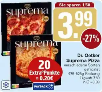 WEZ Dr. Oetker Suprema Pizza Angebot