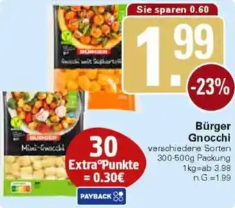 WEZ Bürger Gnocchi Angebot