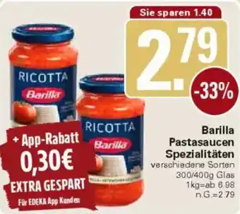 WEZ Barilla Pastasaucen Spezialitäten Angebot
