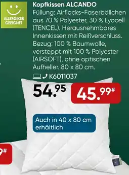 Galeria Billerbeck Kopfkissen ALCANDO Angebot