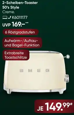 Galeria SMEG 2-Scheiben-Toaster 50's Style Angebot