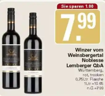 WEZ Winzer vom Weinsbergertal Noblesse Lemberger QbA Angebot