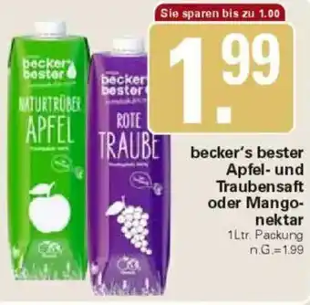 WEZ becker's bester Apfel- und Traubensaft oder Mangonektar Angebot