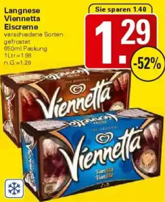 WEZ Langnese Viennetta Eiscreme Angebot