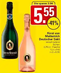 WEZ Fürst von Metternich Deutscher Sekt Angebot