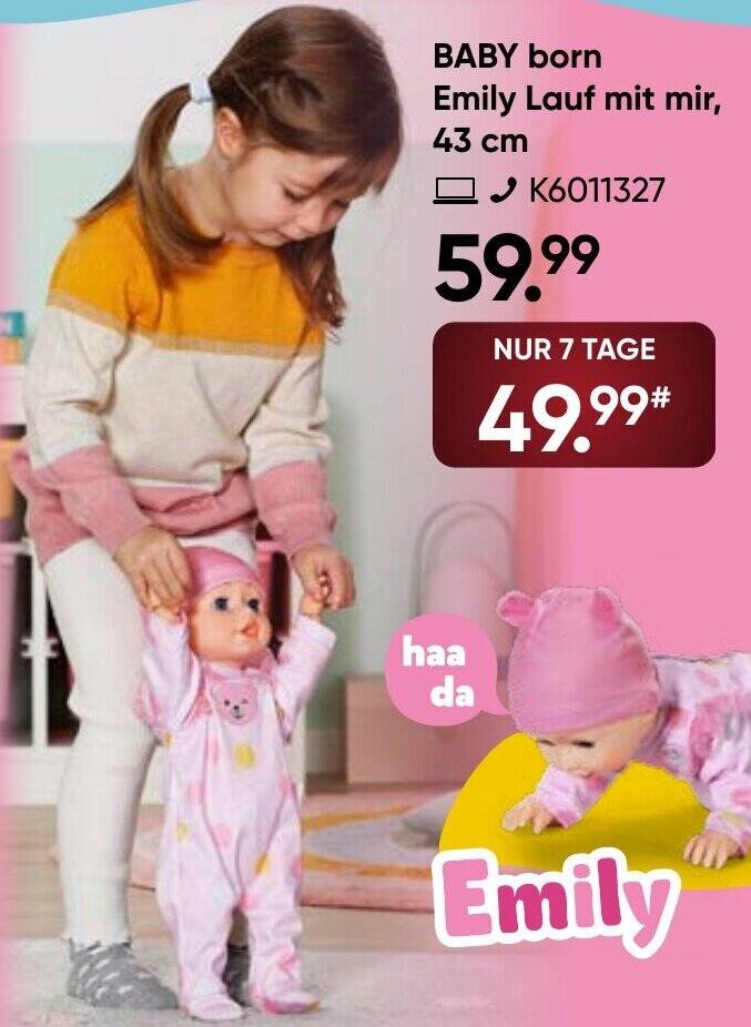 BABY Born Emily Lauf mit mir 43cm