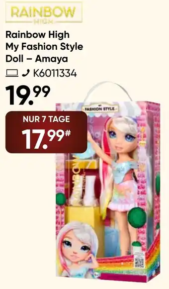 Galeria Rainbow High My Fashion Style Doll - Amaya Angebot