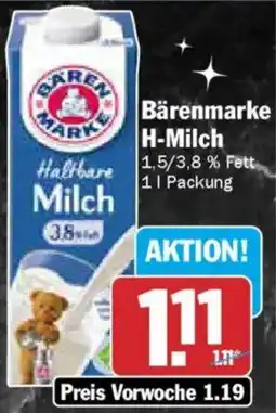 AEZ Bärenmarke H-Milch Angebot