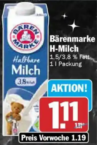 AEZ Bärenmarke H-Milch Angebot