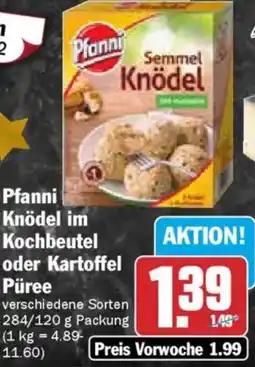 AEZ Pfanni Knödel im Kochbeutel oder Kartoffel Püree Angebot
