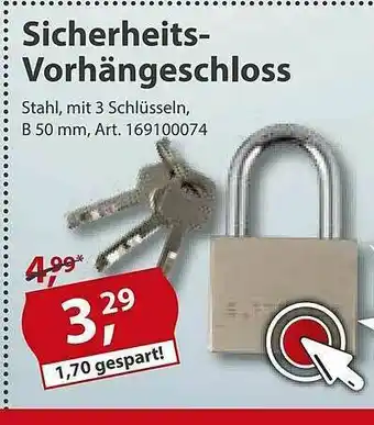 Sonderpreis Baumarkt Sicherheits-vorhängeschloss Angebot