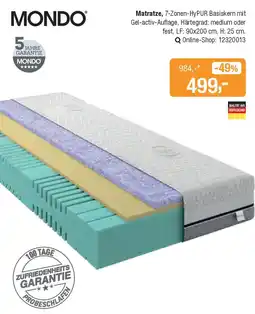 Opti Wohnwelt MONDO Matratze Angebot
