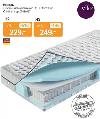 Opti Wohnwelt Vito Matratze Angebot