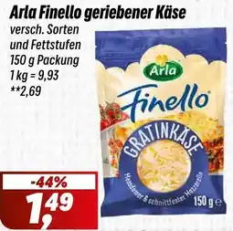 Simmel Arla Finello geriebener Käse Angebot