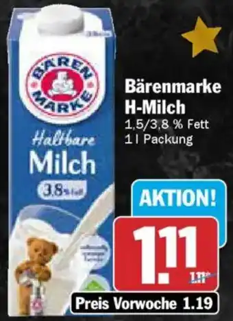 AEZ Bärenmarke H-Milch Angebot