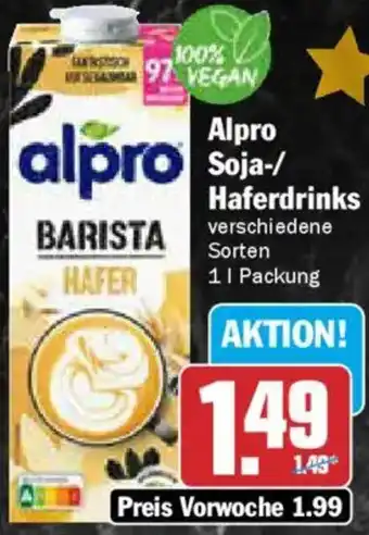 AEZ Alpro Soja/ Haferdrinks Angebot