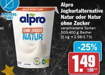 AEZ Alpro Joghurtalternative Natur oder Natur ohne Zucker Angebot
