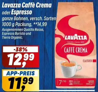Simmel Lavazza Caffè Crema oder Espresso Angebot