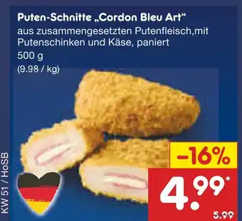 Netto Marken-Discount Puten-schnitte „cordon bleu art“ Angebot