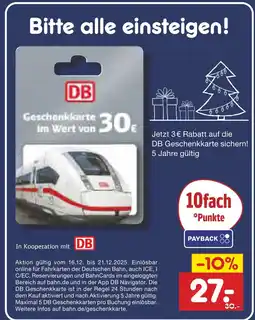 Netto Marken-Discount Db geschenkkarte im wert von 30€ Angebot