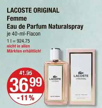V Markt Lacoste original femme eau de parfum naturalspray Angebot