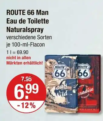 V Markt Route 66 man eau de toilette naturalspray Angebot